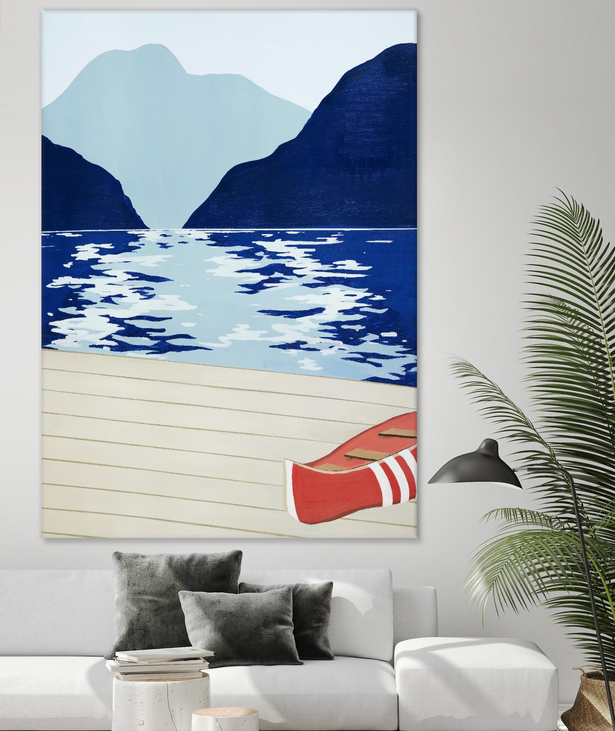 Afternoon Canoe by David Dimond on GIANT ART - beige landscape