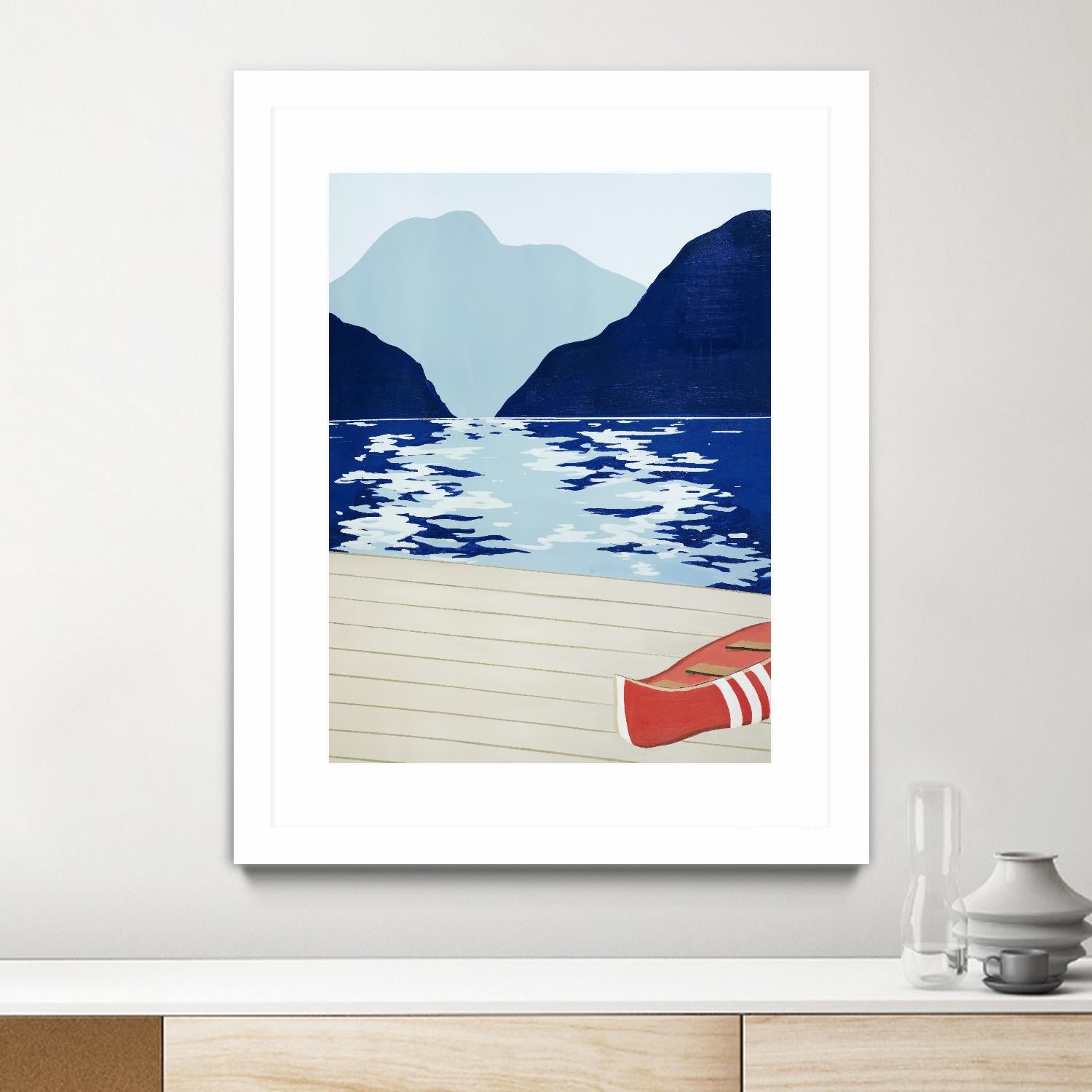 Afternoon Canoe by David Dimond on GIANT ART - beige landscape