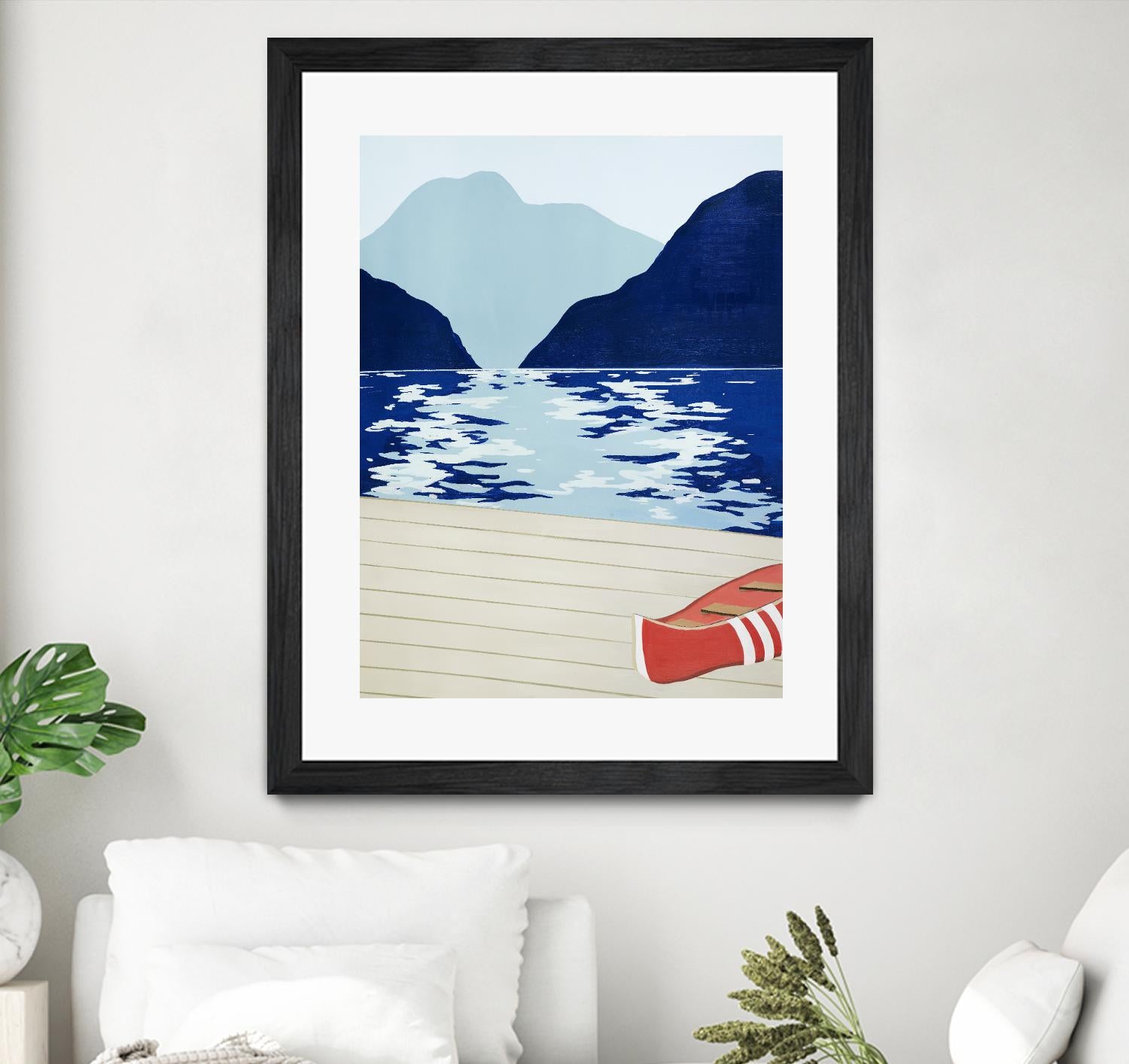 Afternoon Canoe by David Dimond on GIANT ART - beige landscape