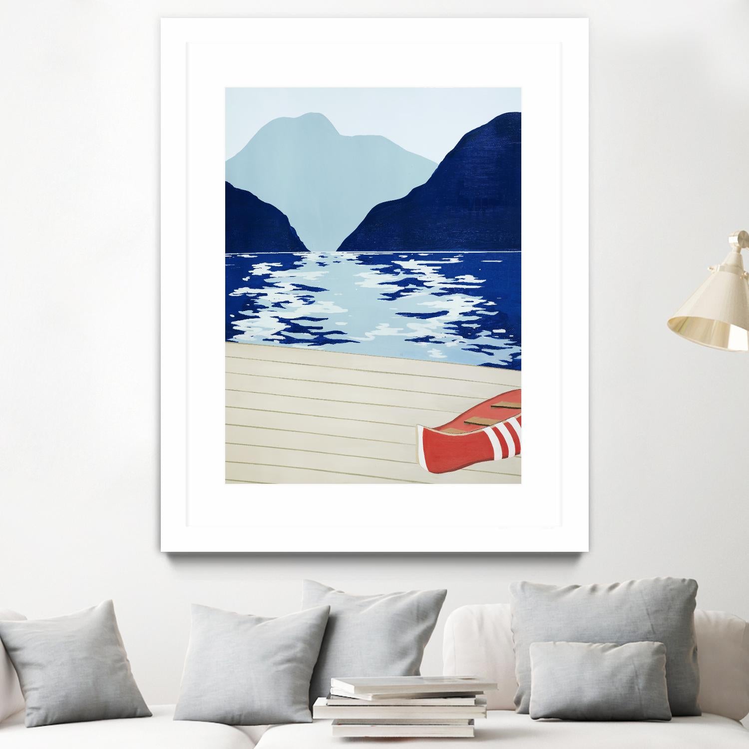 Afternoon Canoe by David Dimond on GIANT ART - beige landscape