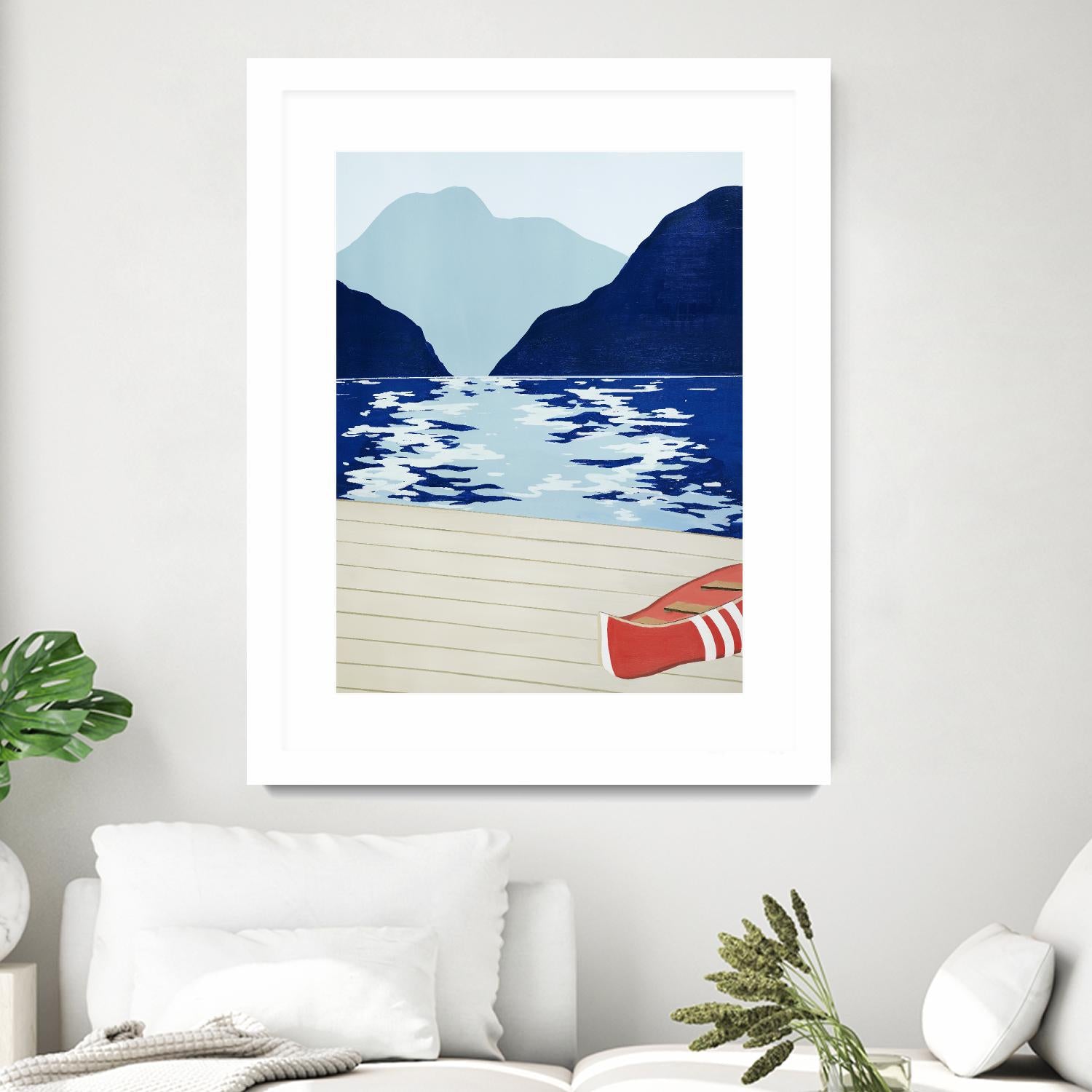 Afternoon Canoe by David Dimond on GIANT ART - beige landscape