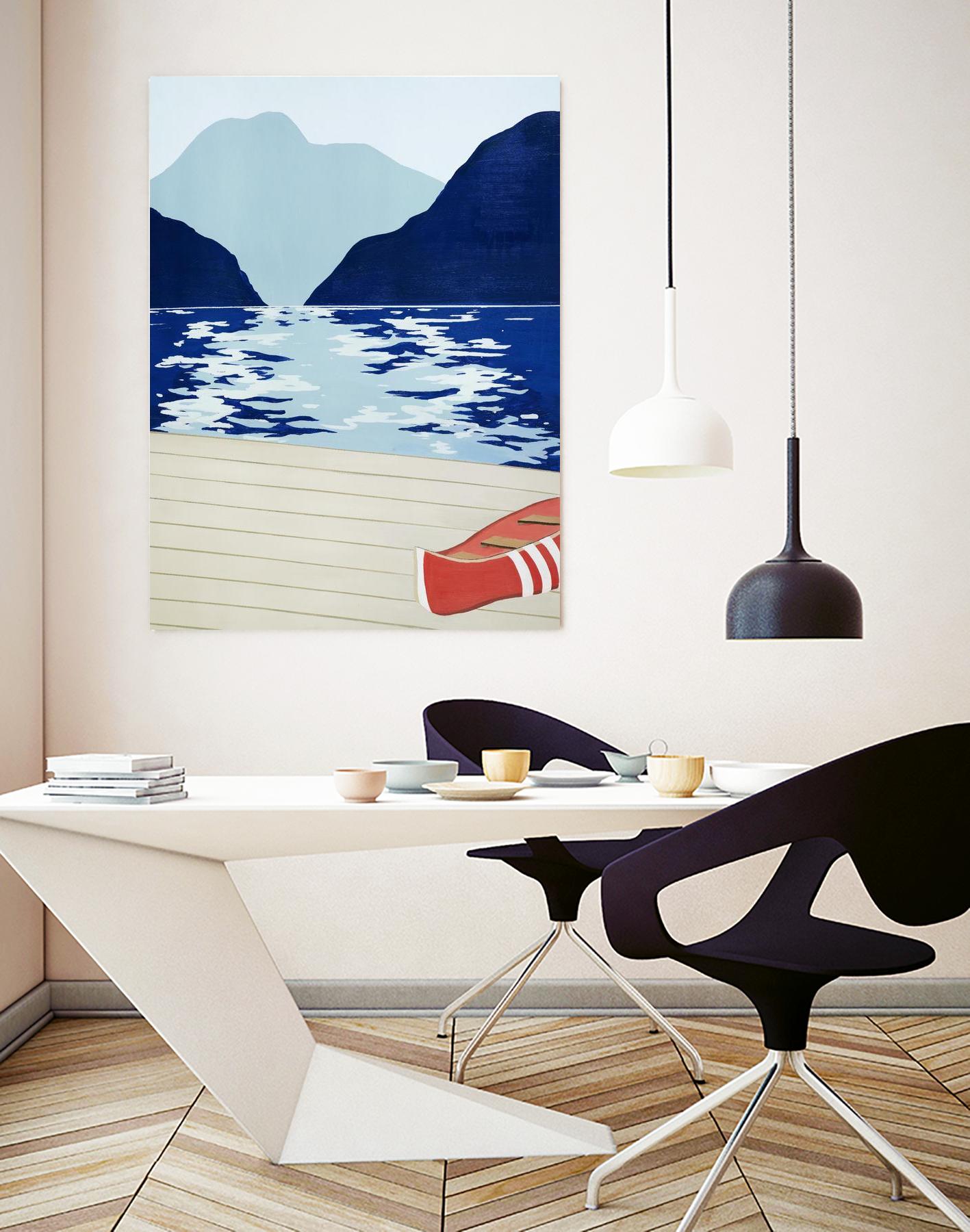 Afternoon Canoe by David Dimond on GIANT ART - beige landscape