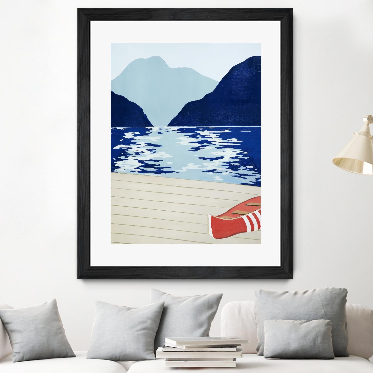 Afternoon Canoe by David Dimond on GIANT ART - beige landscape