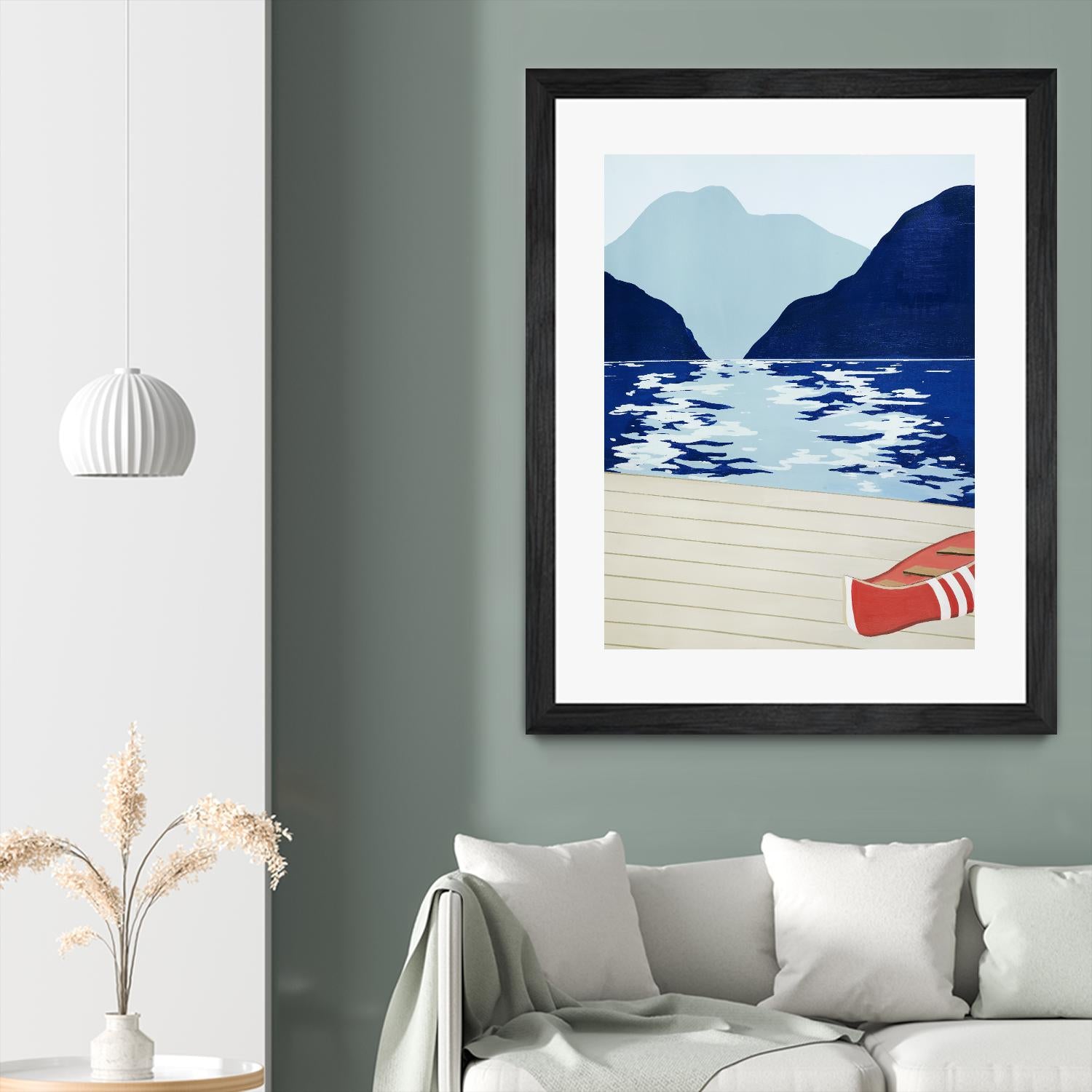 Afternoon Canoe by David Dimond on GIANT ART - beige landscape