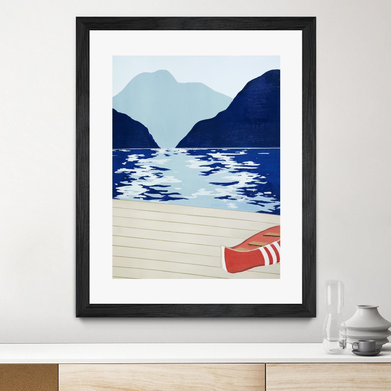 Afternoon Canoe by David Dimond on GIANT ART - beige landscape