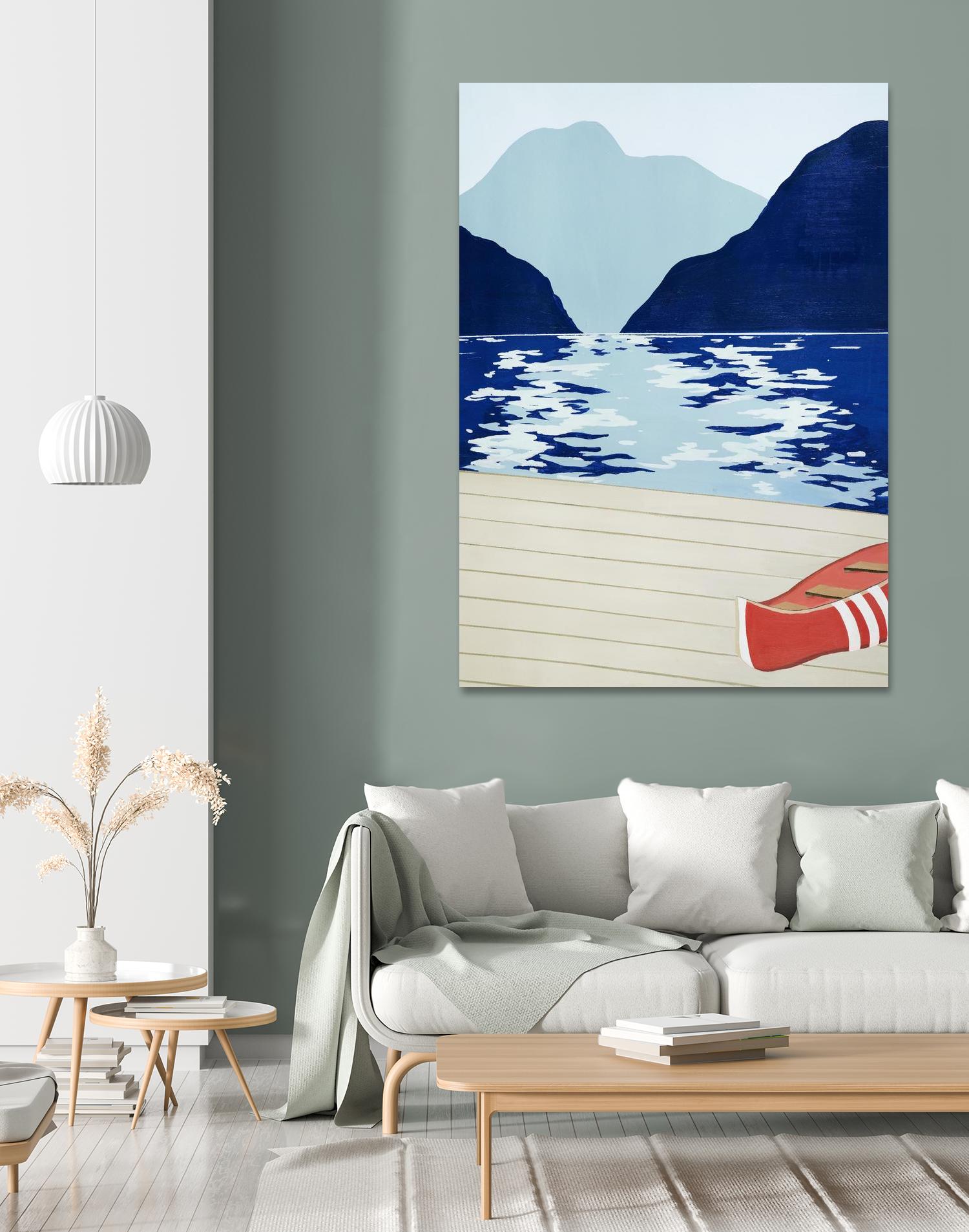 Afternoon Canoe by David Dimond on GIANT ART - beige landscape