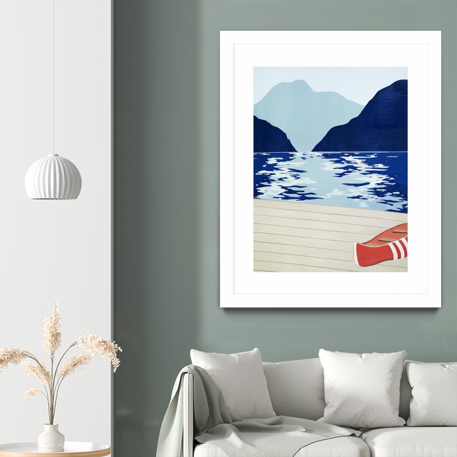 Afternoon Canoe by David Dimond on GIANT ART - beige landscape