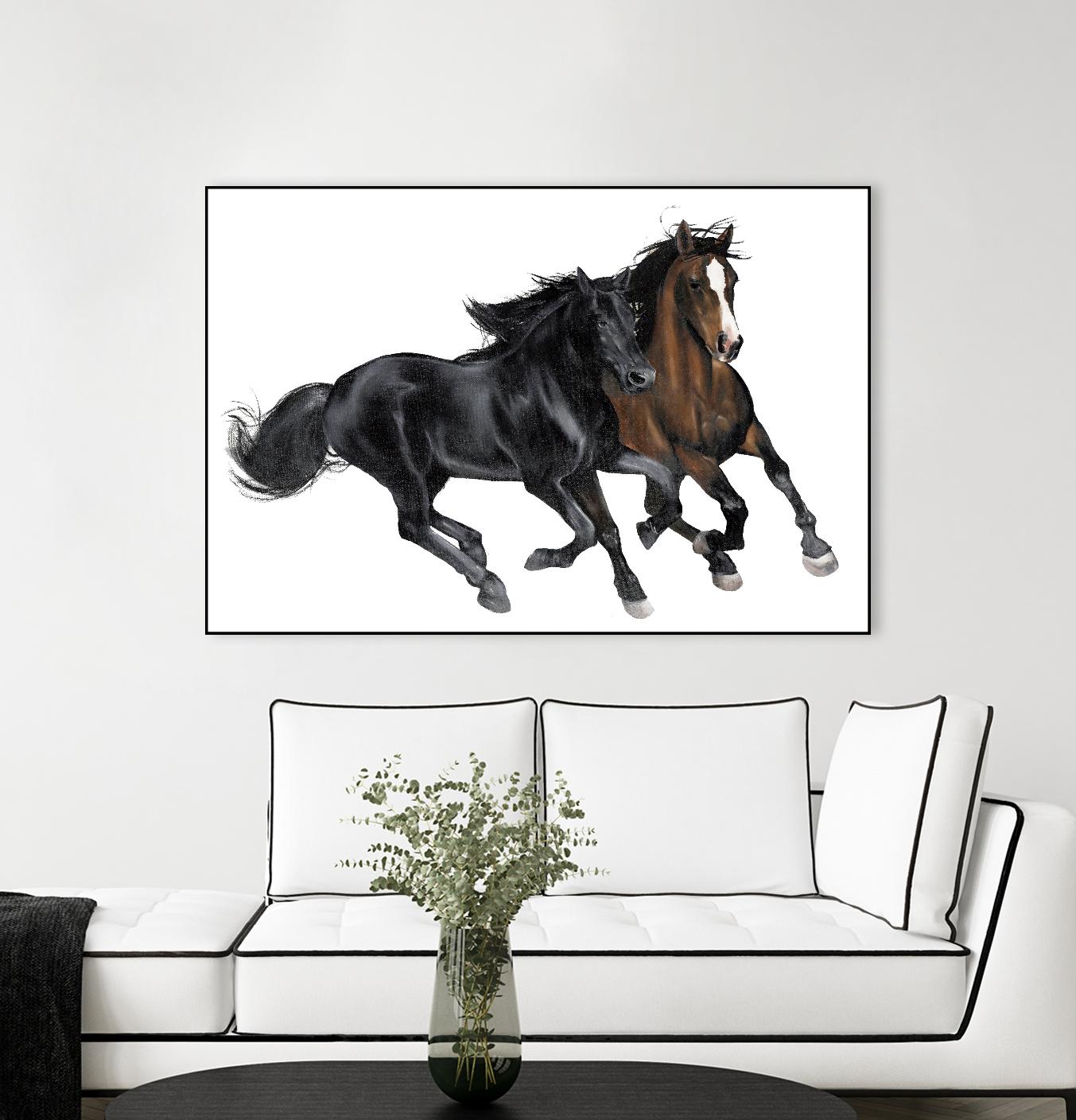Black & Brown Horse by Stefano Altamura on GIANT ART - brown animals