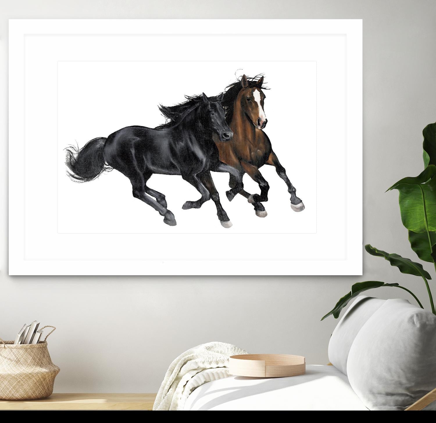 Black & Brown Horse by Stefano Altamura on GIANT ART - white black & white horse