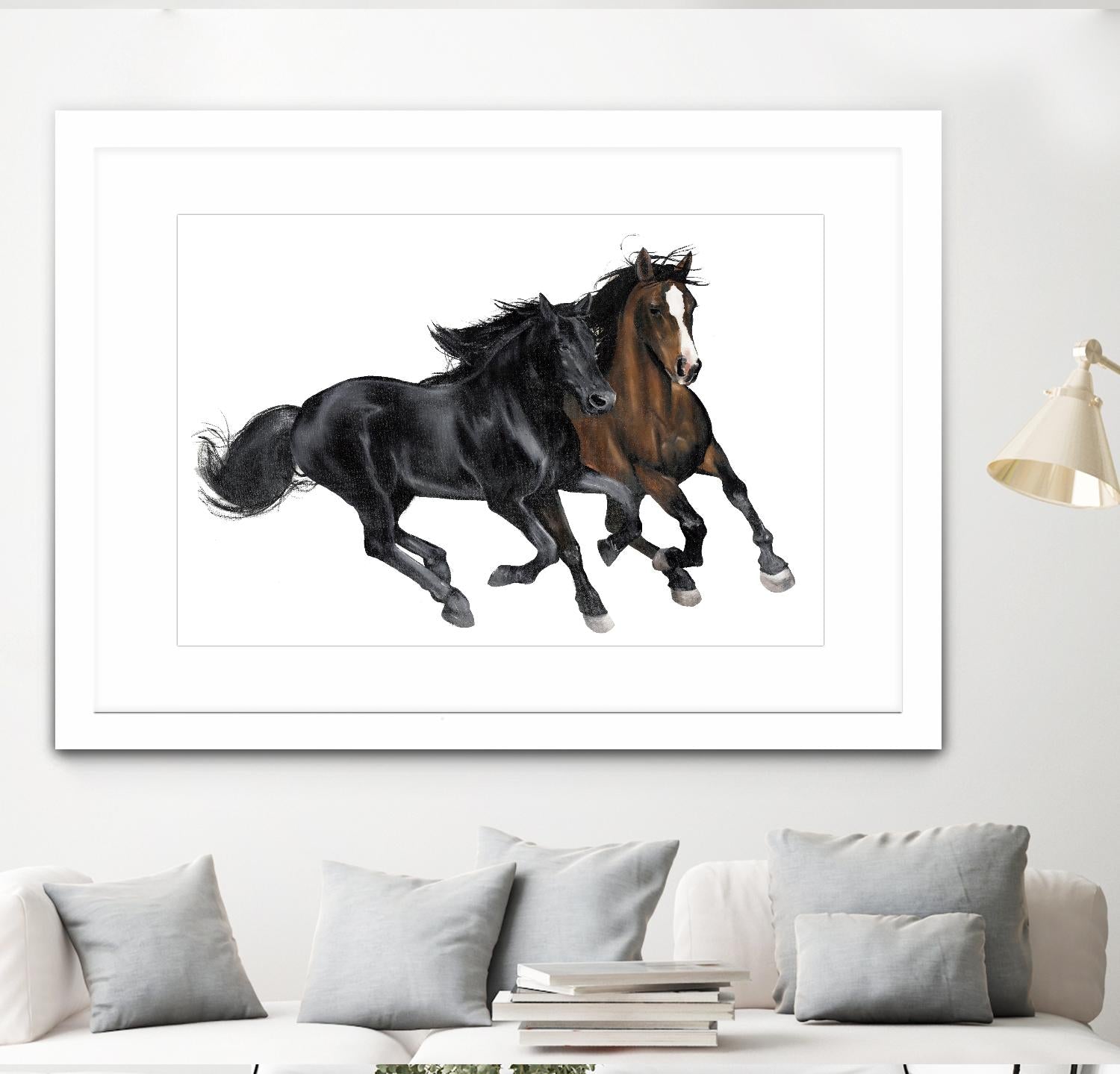 Black & Brown Horse by Stefano Altamura on GIANT ART - white black & white horse
