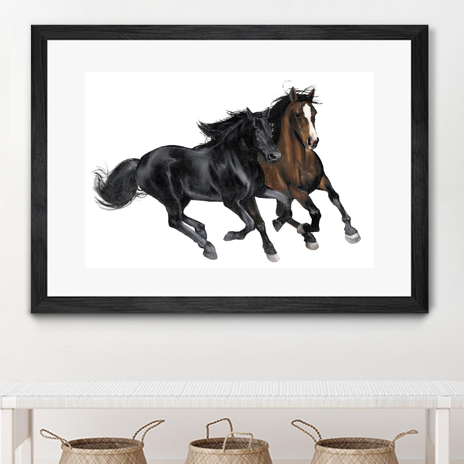 Black & Brown Horse by Stefano Altamura on GIANT ART - white black & white horse