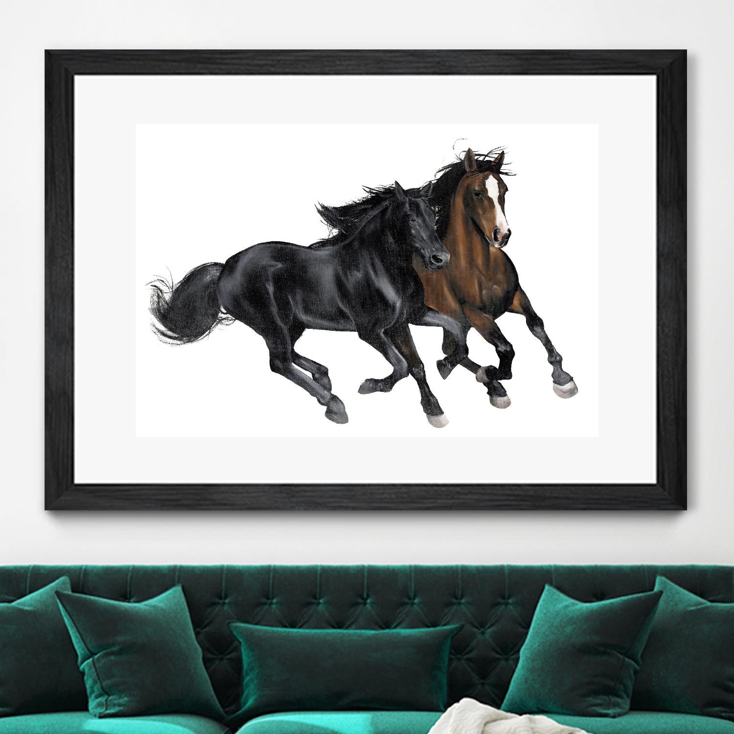 Black & Brown Horse by Stefano Altamura on GIANT ART - white black & white horse