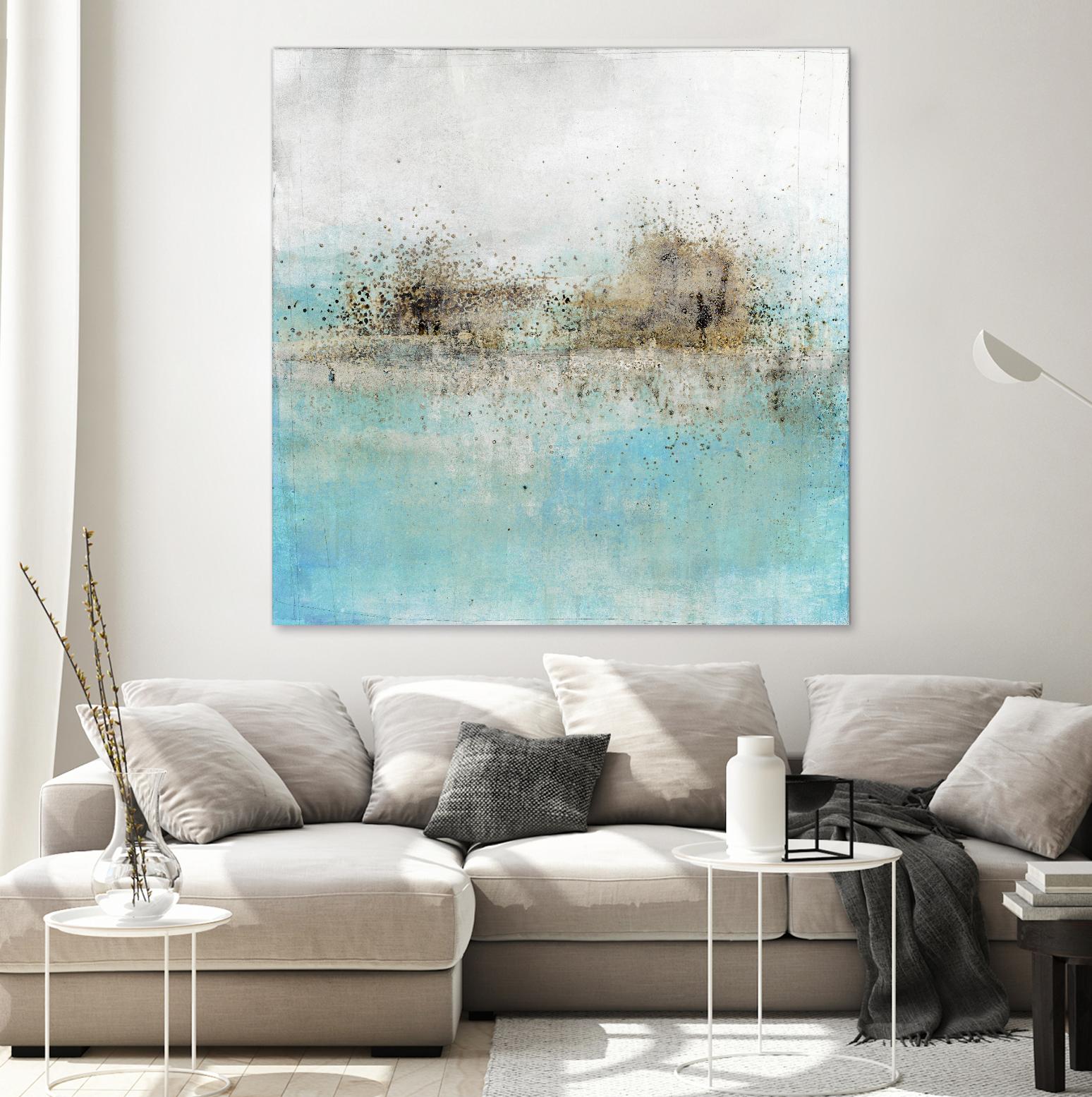Granulated Aquamarine by Maeve Harris on GIANT ART - grey abstract
