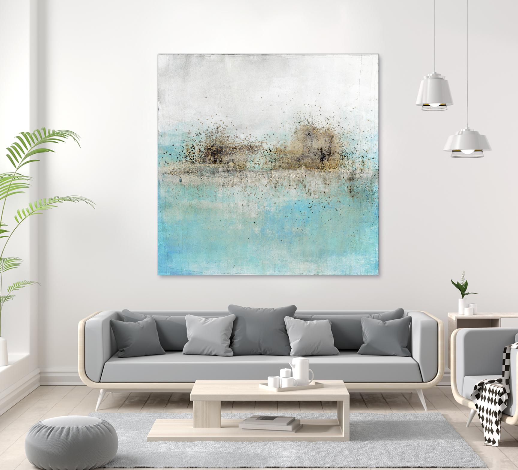 Granulated Aquamarine by Maeve Harris on GIANT ART - grey abstract