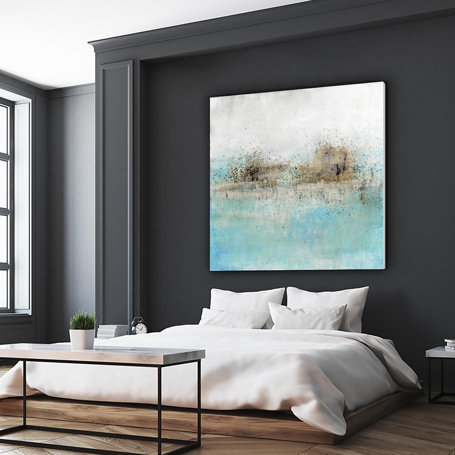 Granulated Aquamarine by Maeve Harris on GIANT ART - grey abstract