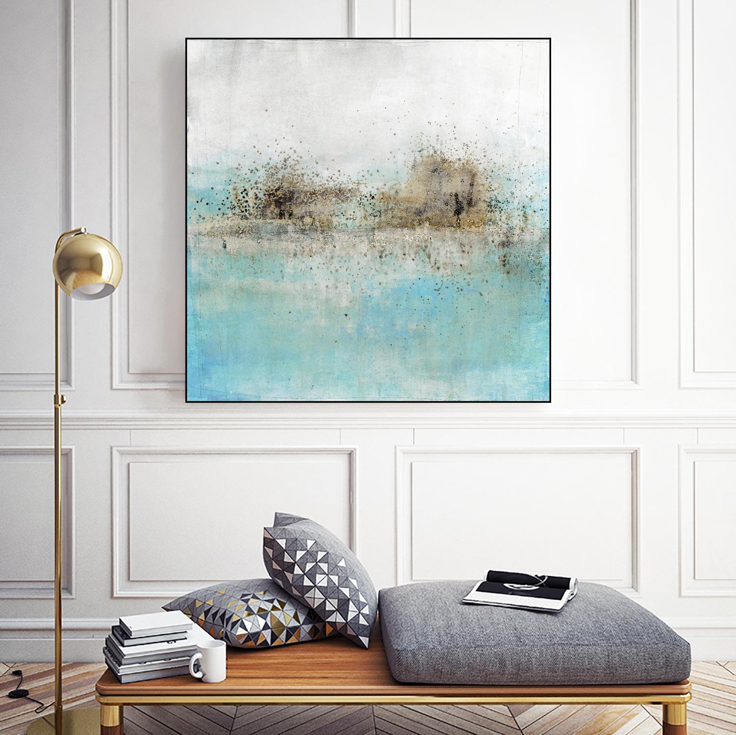 Granulated Aquamarine by Maeve Harris on GIANT ART - grey abstract
