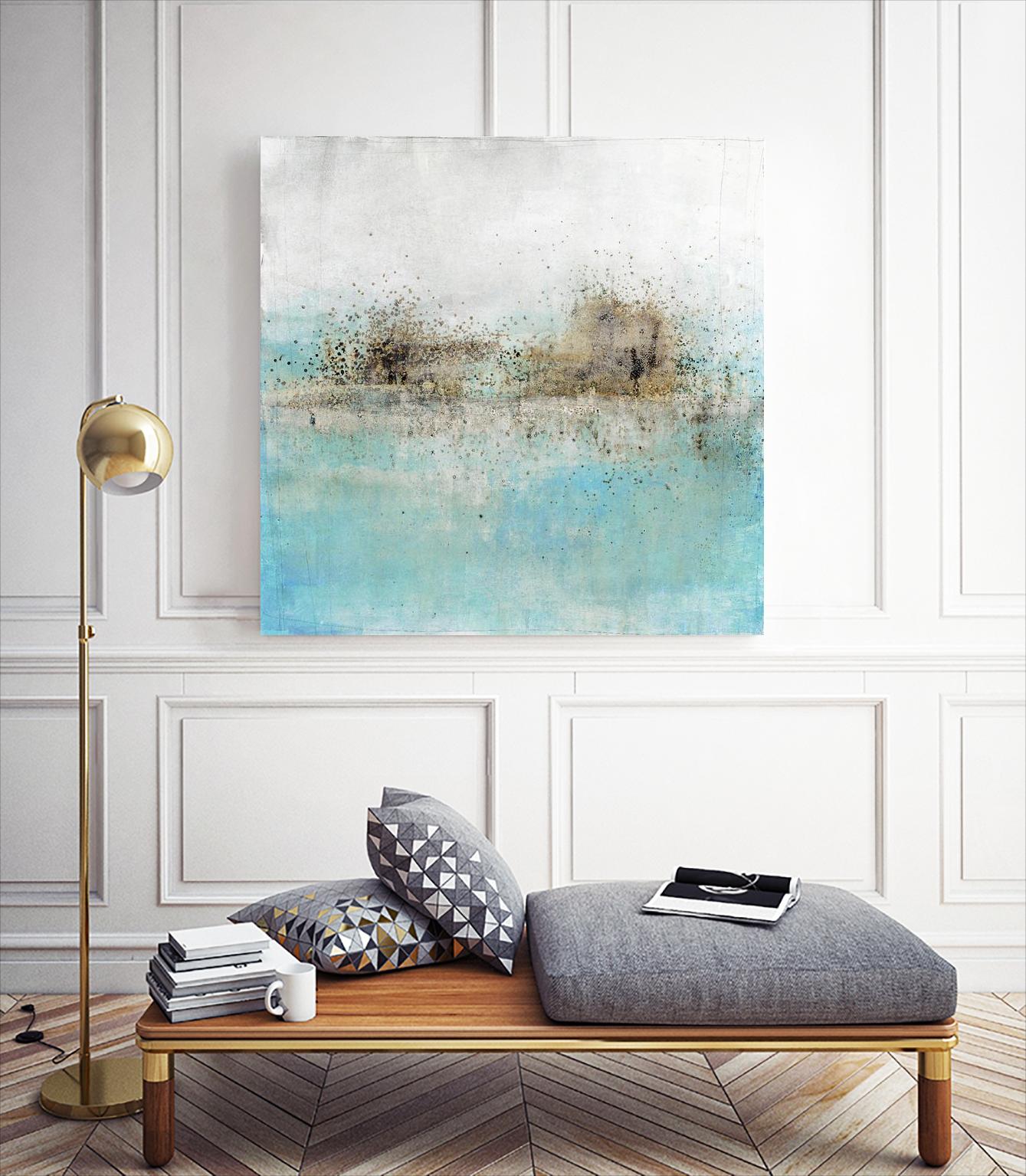Granulated Aquamarine by Maeve Harris on GIANT ART - grey abstract
