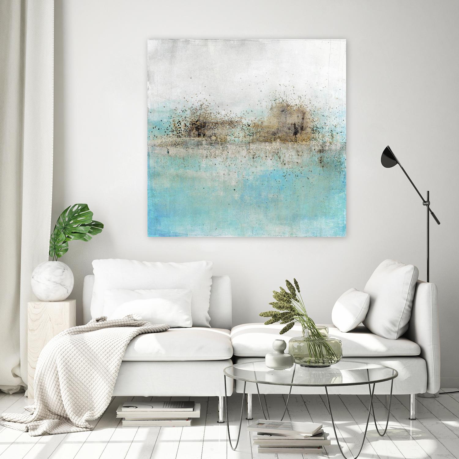 Granulated Aquamarine by Maeve Harris on GIANT ART - grey abstract