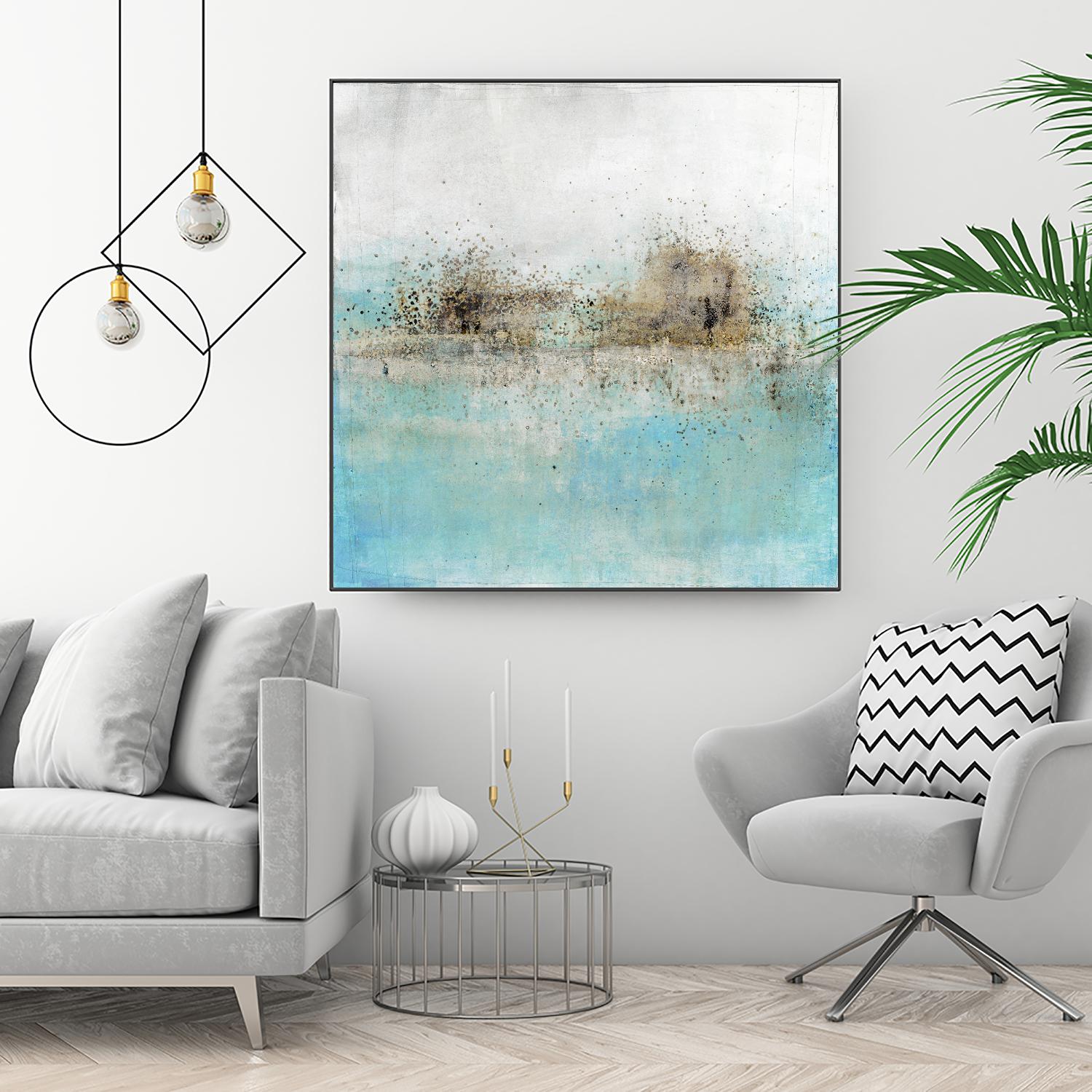 Granulated Aquamarine by Maeve Harris on GIANT ART - grey abstract