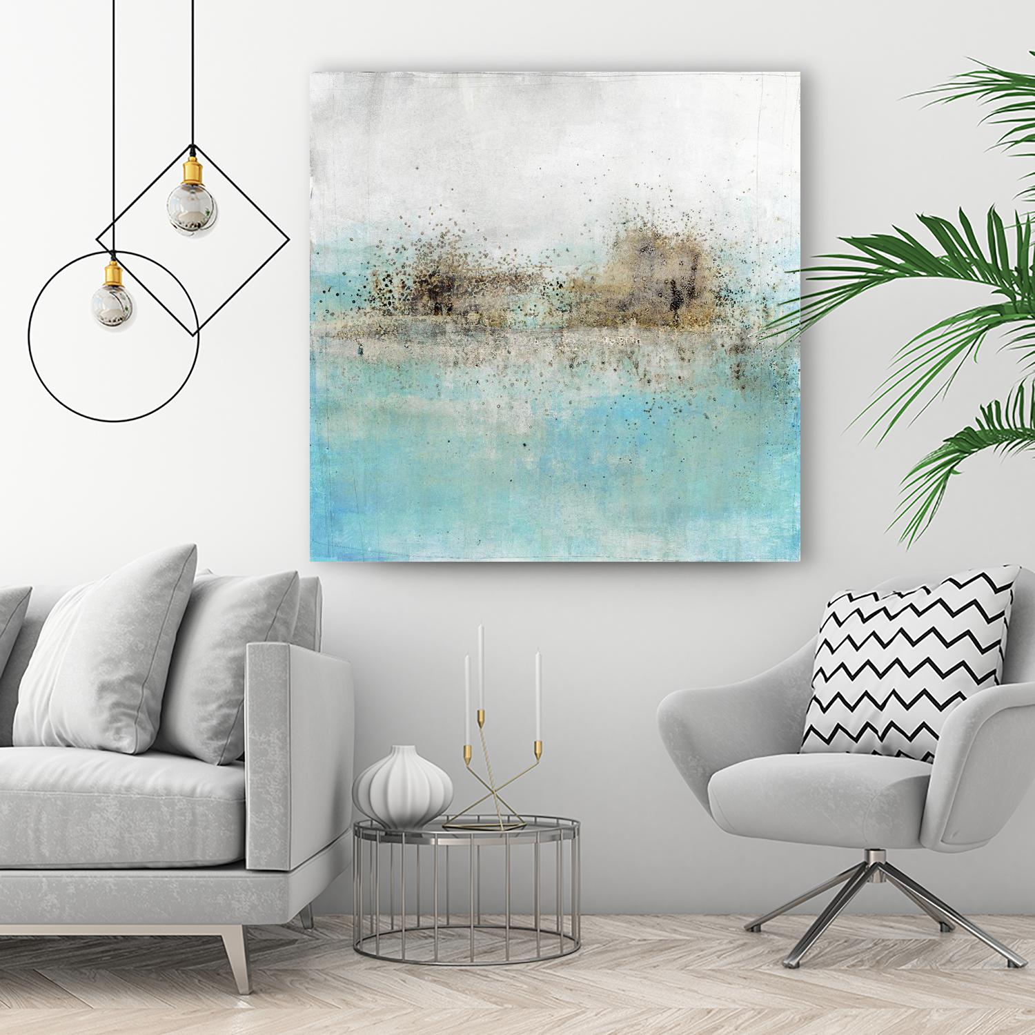 Granulated Aquamarine by Maeve Harris on GIANT ART - grey abstract