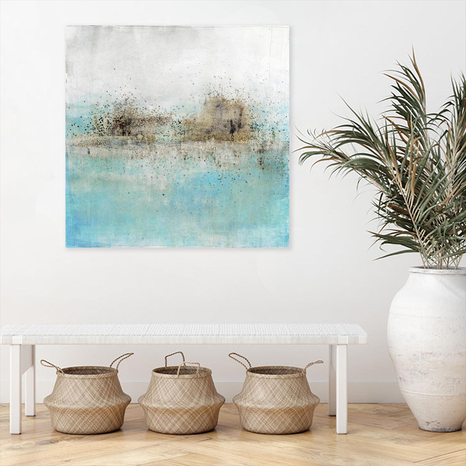 Granulated Aquamarine by Maeve Harris on GIANT ART - grey abstract