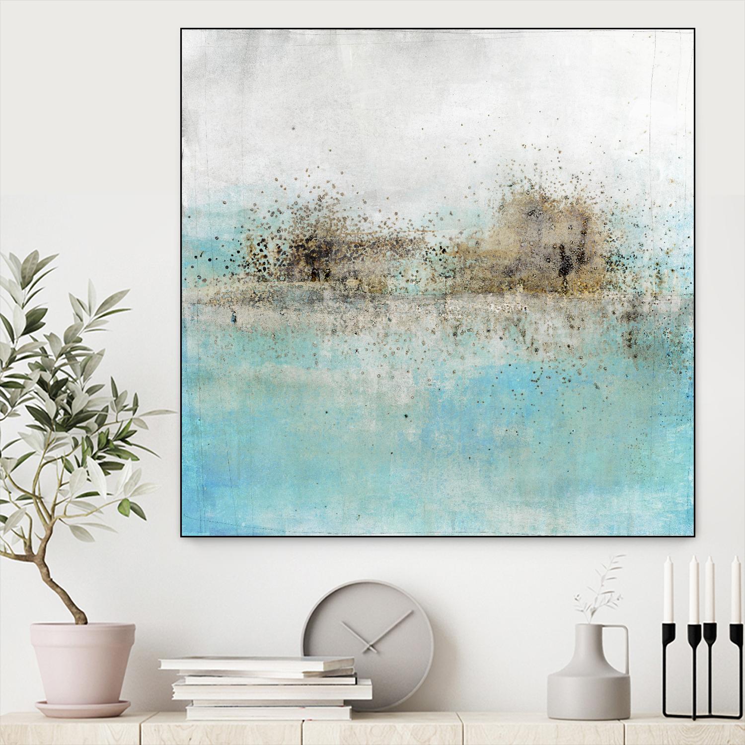 Granulated Aquamarine by Maeve Harris on GIANT ART - grey abstract