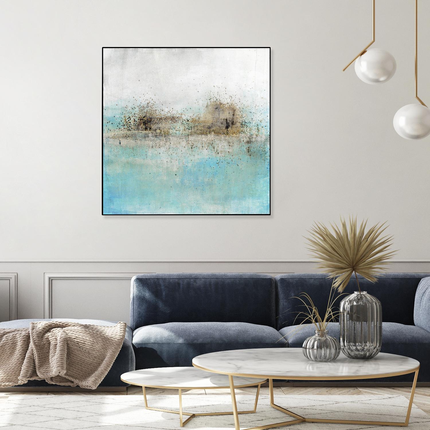 Granulated Aquamarine by Maeve Harris on GIANT ART - grey abstract
