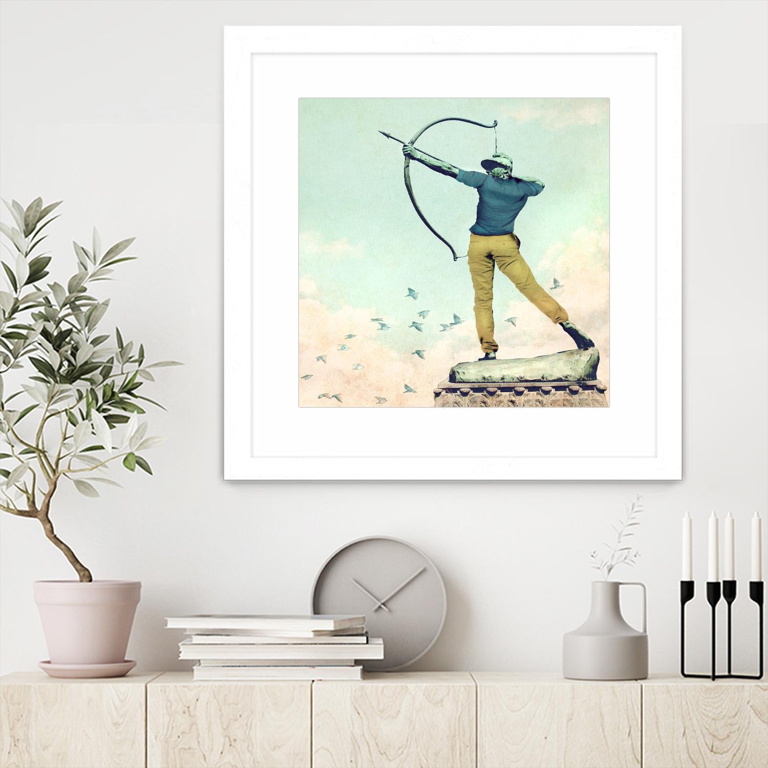 Hipster Archer by THE Studio on GIANT ART - beige contemporary