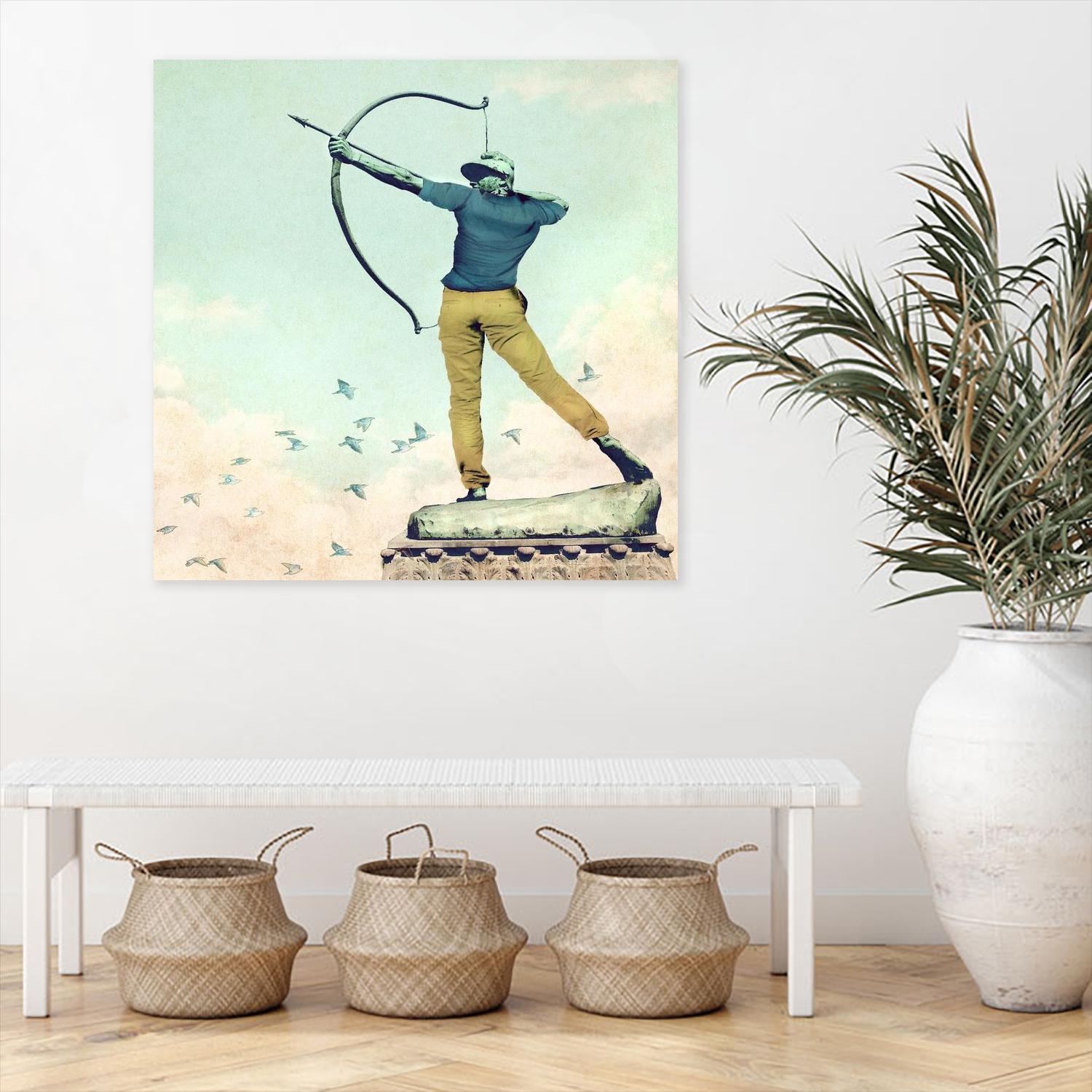 Hipster Archer by THE Studio on GIANT ART - beige figurative