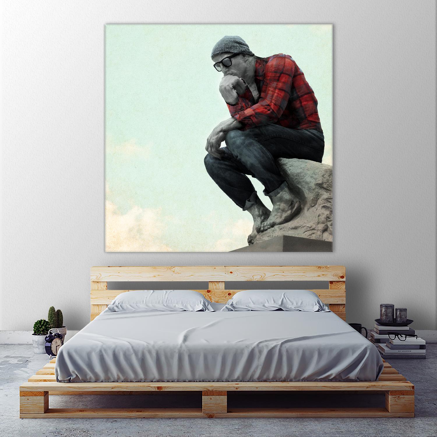 Hipster Thinker by THE Studio on GIANT ART - green contemporary