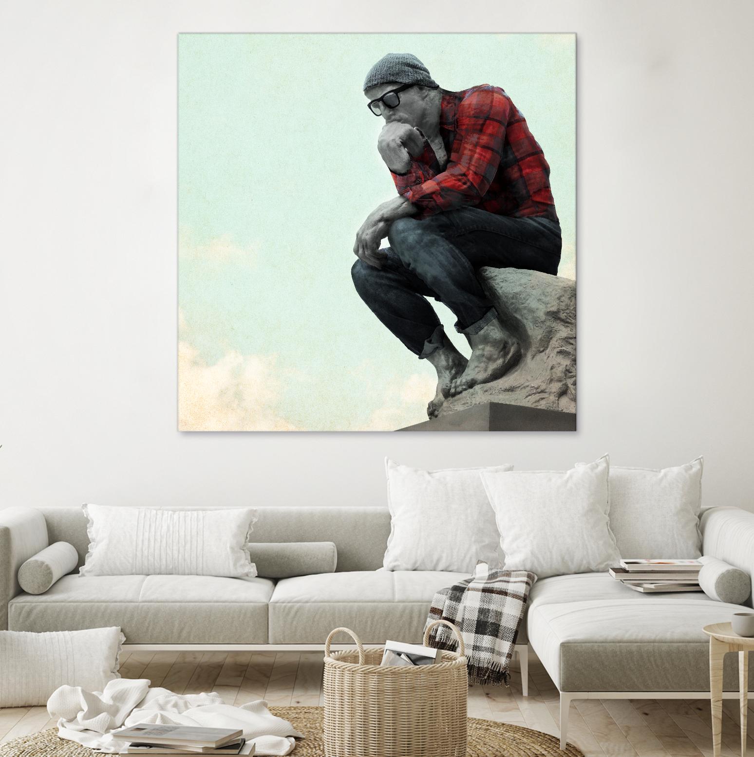 Hipster Thinker by THE Studio on GIANT ART - green contemporary