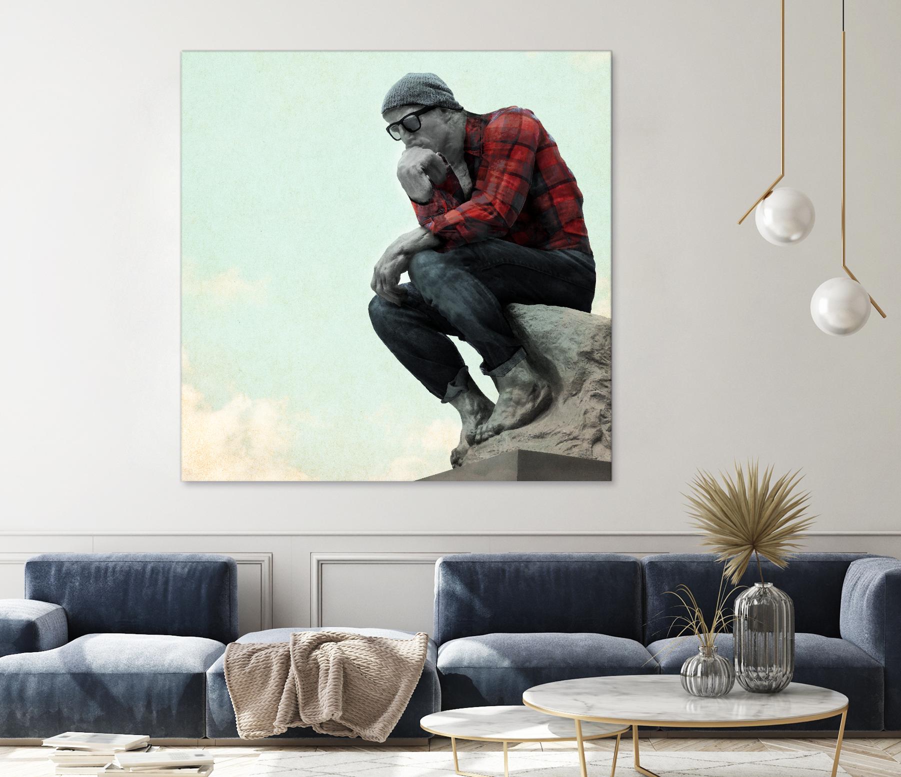 Hipster Thinker by THE Studio on GIANT ART - green contemporary