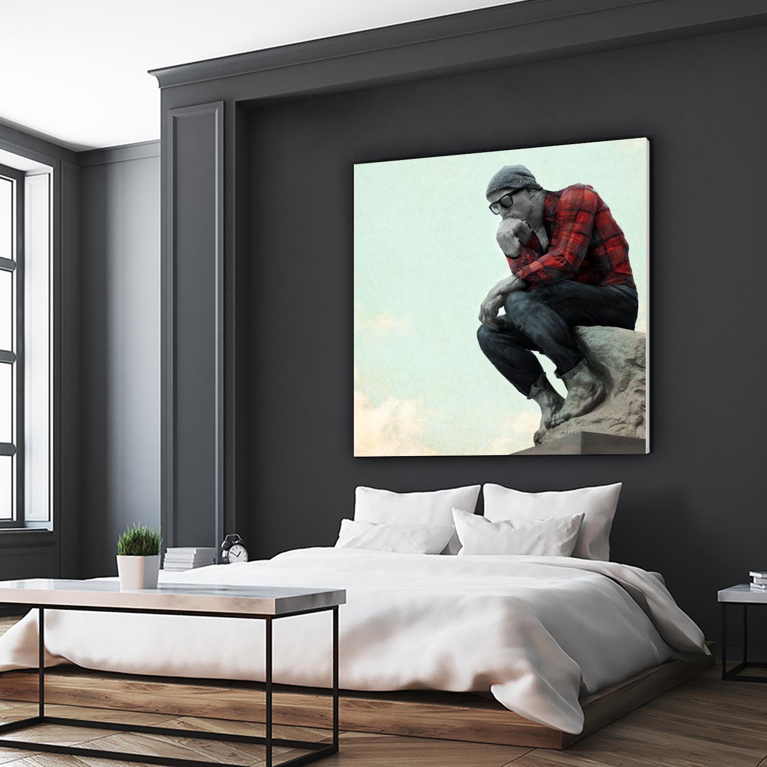 Hipster Thinker by THE Studio on GIANT ART - green contemporary