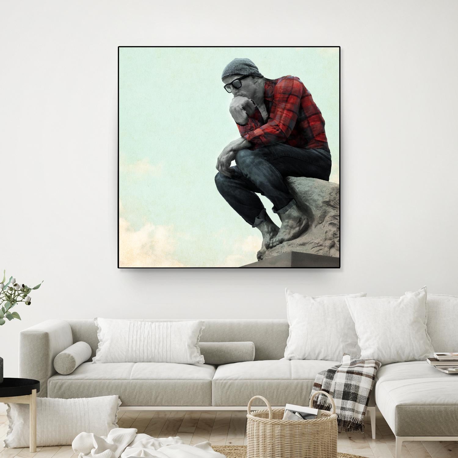 Hipster Thinker by THE Studio on GIANT ART - green contemporary