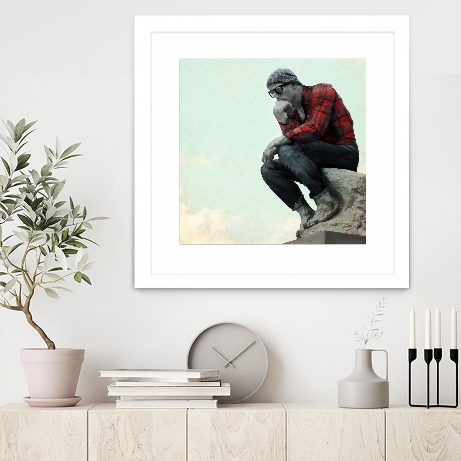 Hipster Thinker by THE Studio on GIANT ART - green contemporary