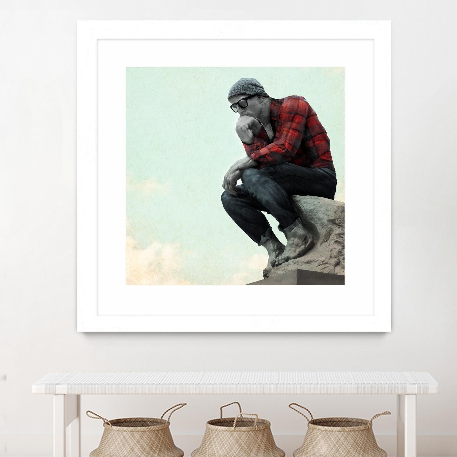 Hipster Thinker by THE Studio on GIANT ART - green contemporary