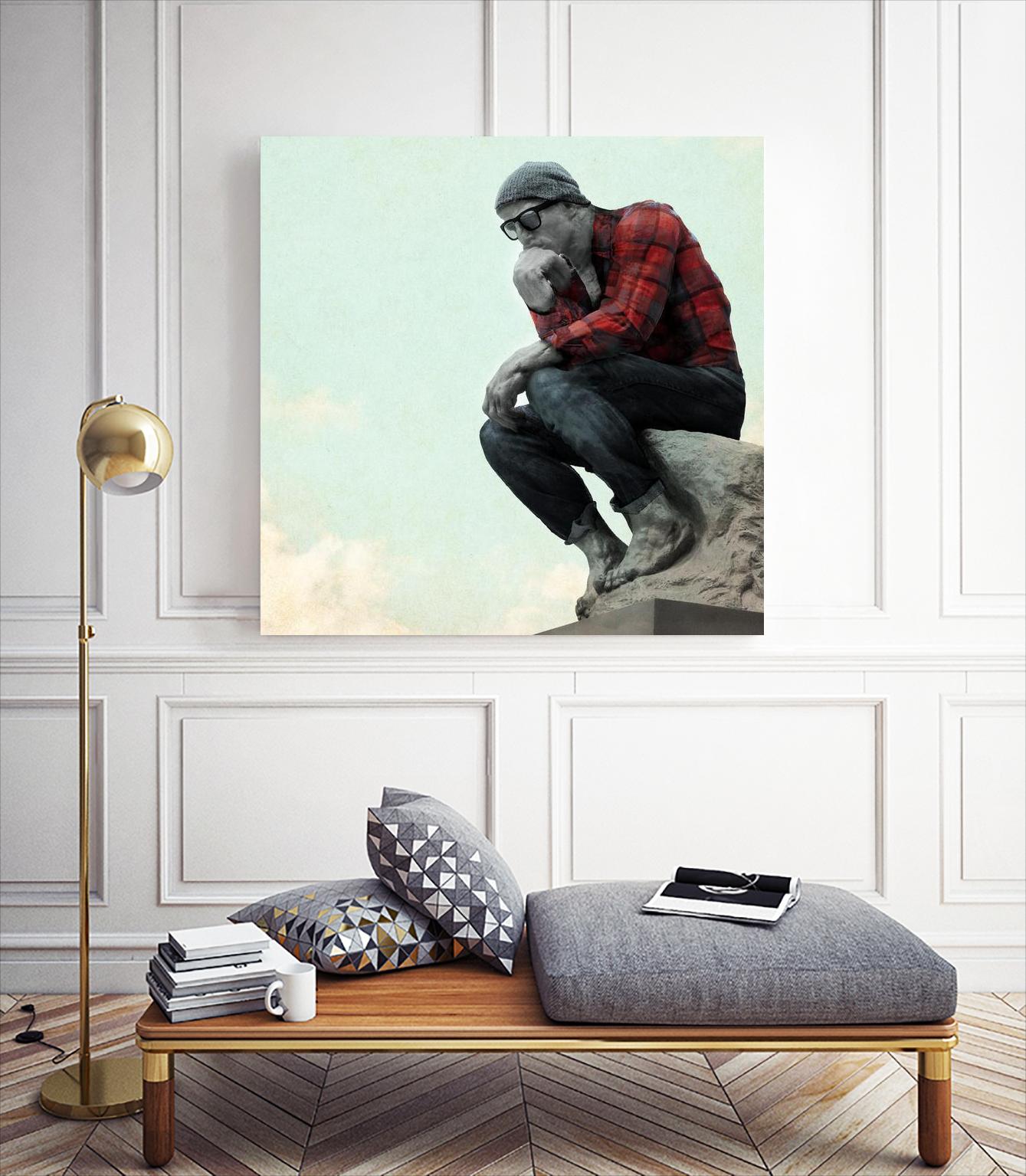Hipster Thinker by THE Studio on GIANT ART - red figurative