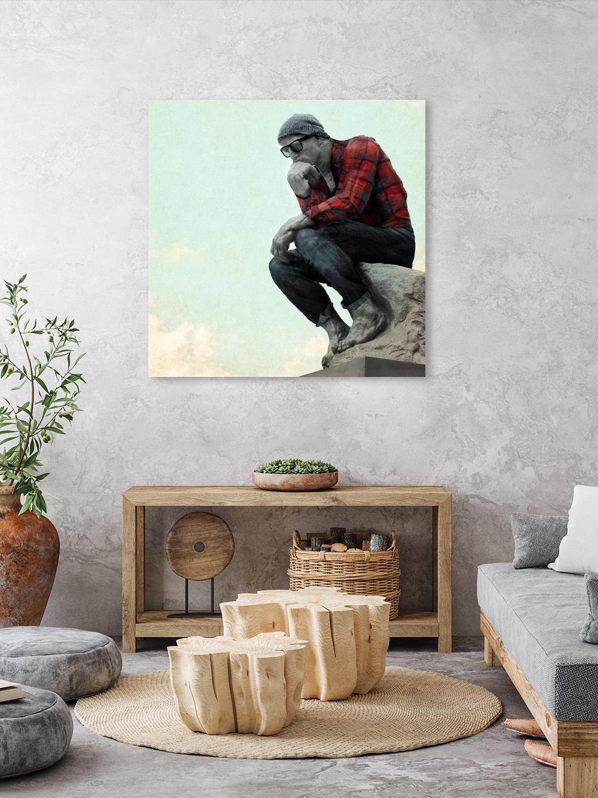 Hipster Thinker by THE Studio on GIANT ART - red figurative