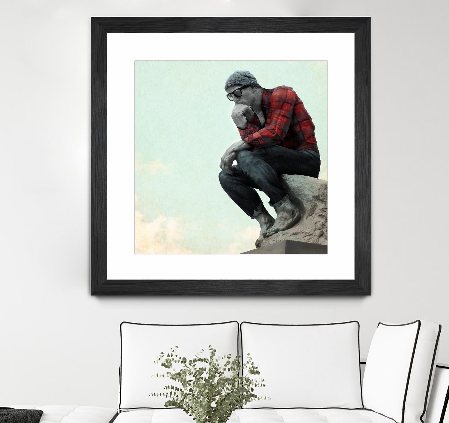 Hipster Thinker by THE Studio on GIANT ART - green contemporary