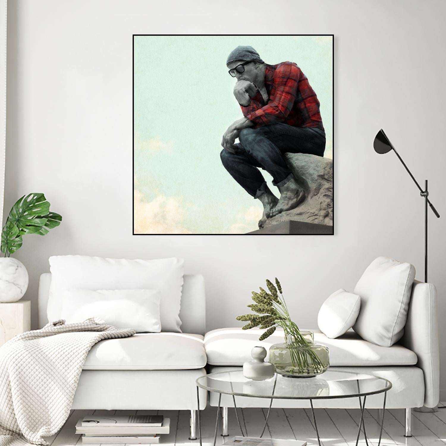 Hipster Thinker by THE Studio on GIANT ART - green contemporary