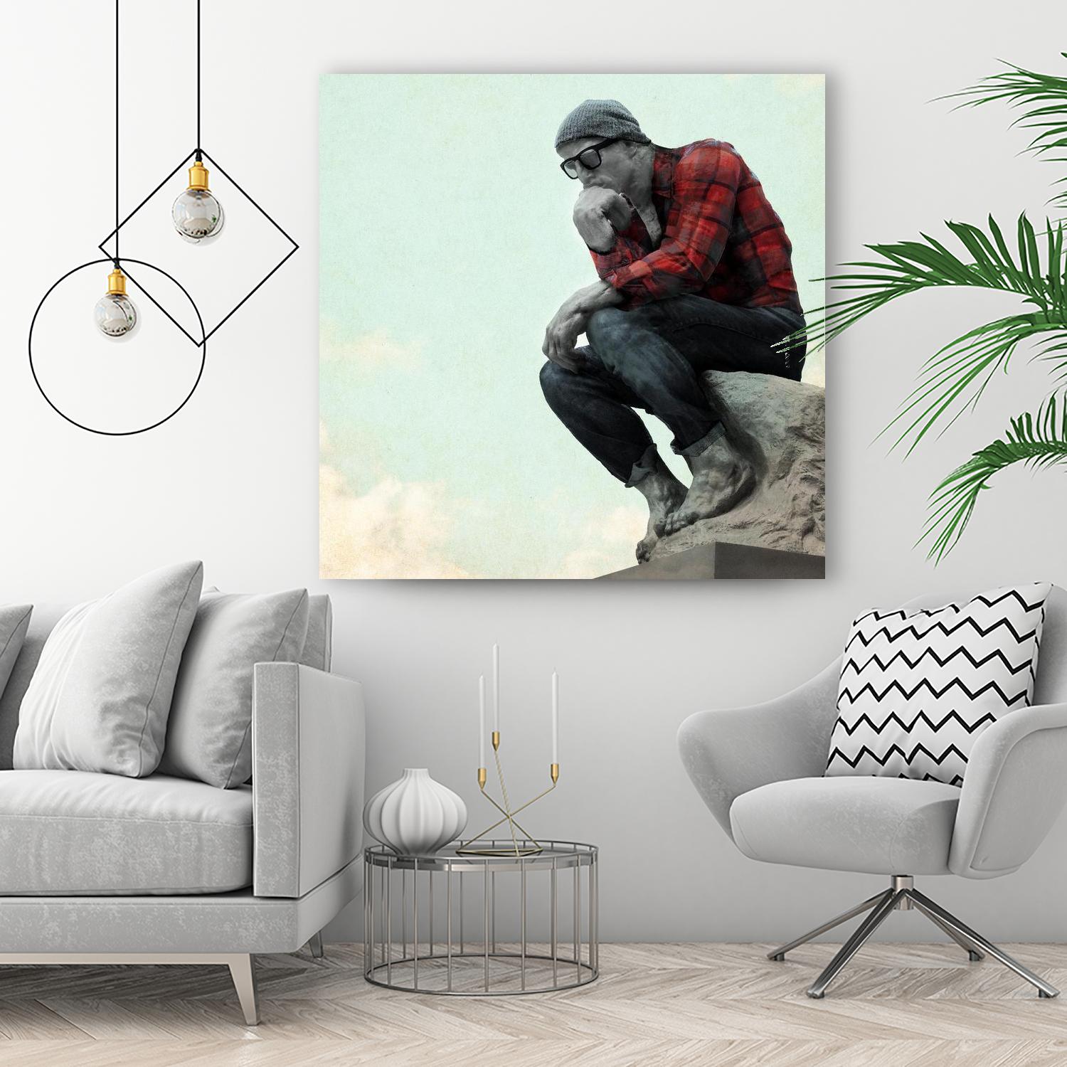 Hipster Thinker by THE Studio on GIANT ART - red figurative