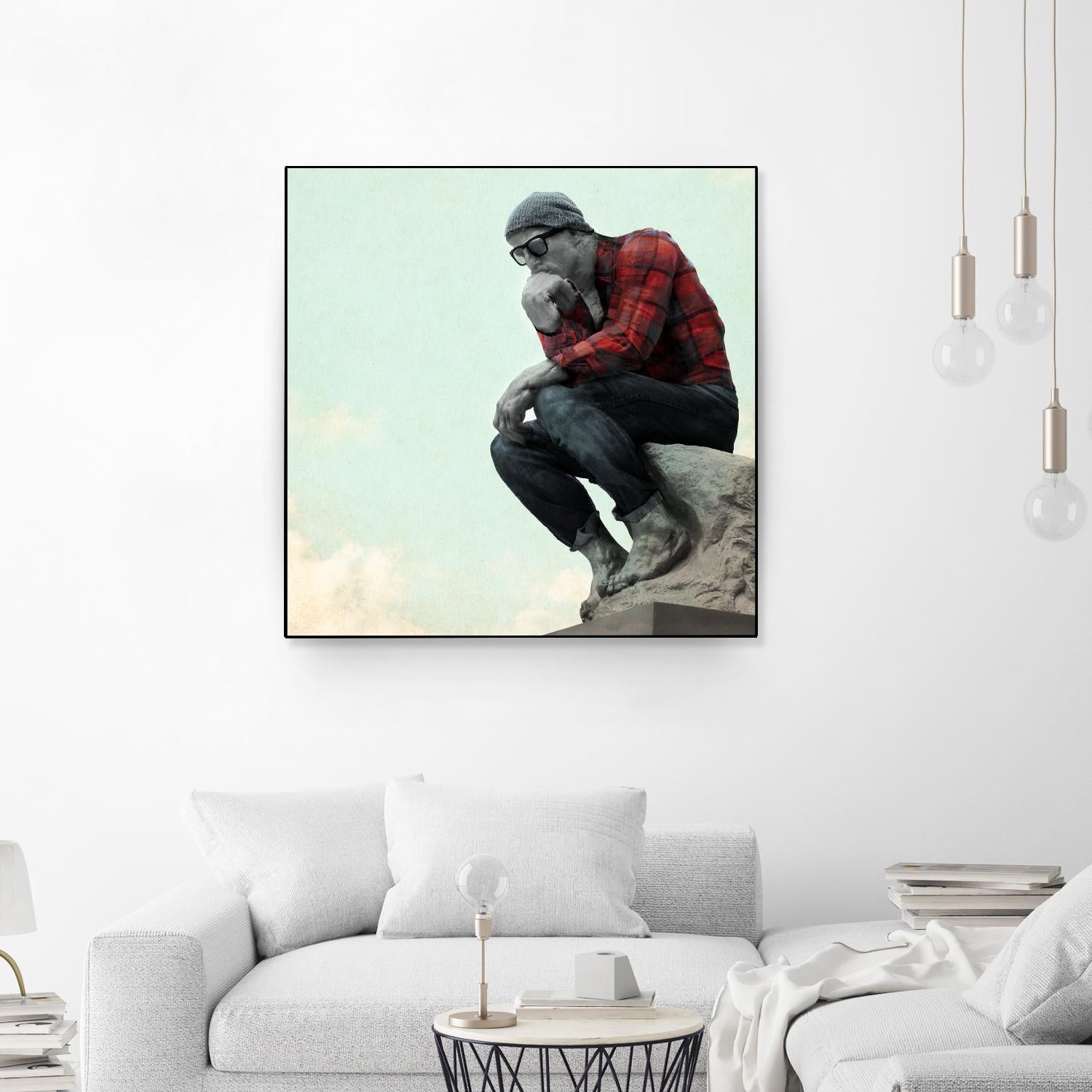 Hipster Thinker by THE Studio on GIANT ART - green contemporary
