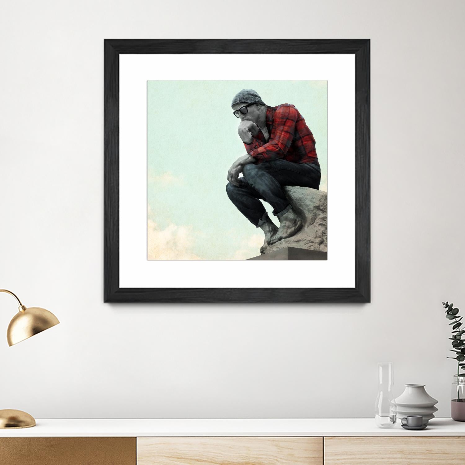 Hipster Thinker by THE Studio on GIANT ART - green contemporary