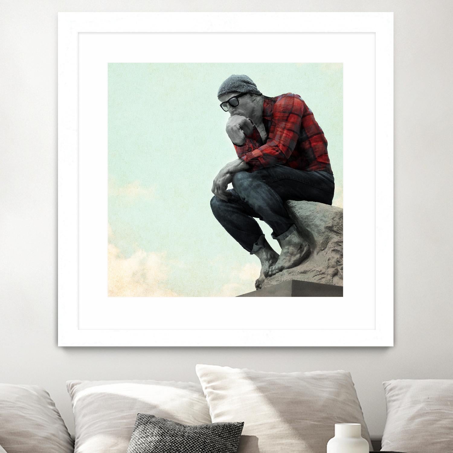 Hipster Thinker by THE Studio on GIANT ART - green contemporary