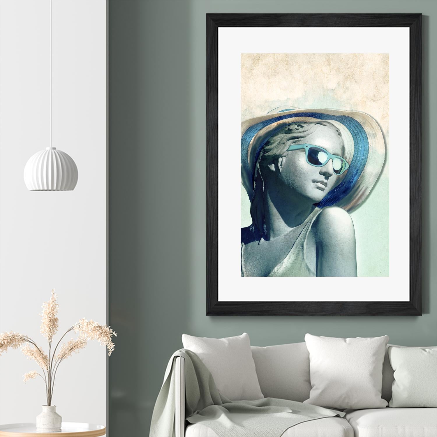 Hipster Statue with Sunhat by THE Studio on GIANT ART - beige figurative