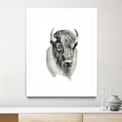 Bison Bust by Brenna Harvey on GIANT ART - white vintage bison