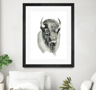 Bison Bust by Brenna Harvey on GIANT ART - white vintage bison
