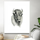 Bison Bust by Brenna Harvey on GIANT ART - white vintage bison