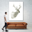 Buck Bust by Brenna Harvey on GIANT ART - grey vintage