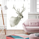 Buck Bust by Brenna Harvey on GIANT ART - grey vintage